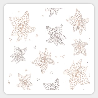 Autumn Earth tones stars on Hibiscus flowers Sticker